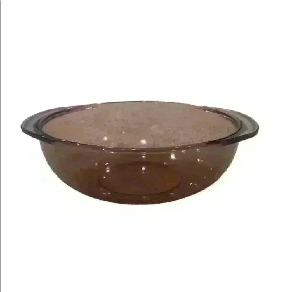 Pyrex 024 Cranberry Glass Casserole Dish Handles‎ 2L NO LID or COVER
